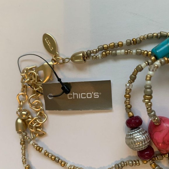 Chico’s NWT Necklace Multi Color Stones 17″ - Picture 12 of 12